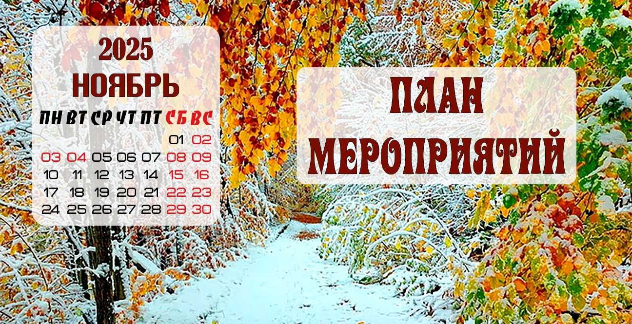 План мероприятий на Ноябрь 2025 года